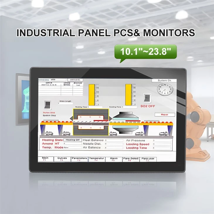 21,5" PC industrial del panel táctil Fanless IP65 PCAP frontal táctil de 10 puntos Windows/Linux